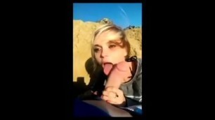 Blonde Girl Outdoor Blowjob