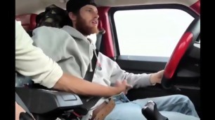 Two HOT Men Masturbating In The Car