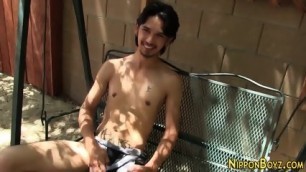 Gay Asian Cums Outdoors