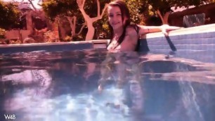 Naked Girl Is Swimming In The Pool