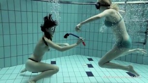 Loris And Okunewa Swimming Lesbians Underwater